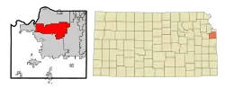 Location within Johnson County and Kansas