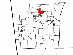 Location of Johnson Township in Washington County