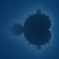 Collection of Julia sets laid out in a 100 × 100 grid such that the center of each image corresponds to the same position in the complex plane as the value of the set. When laid out like this, the overall image resembles a Photographic mosaic depicting a Mandelbrot set.