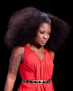 Black at The Heart Truth celebrity fashion show in February 2012