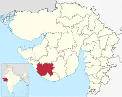 Location of district in Gujarat