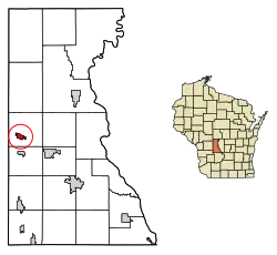 Location of Camp Douglas in Juneau County, Wisconsin.