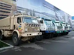 Racing trucks of the KAMAZ Master team in different versions