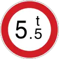 Maximum weight limit (5.5t)