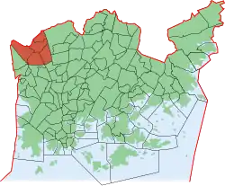 Position of Kaarela within Helsinki
