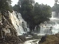 Kabwelume falls in the dry season