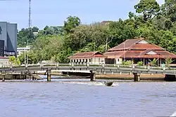 The mouth of the Kianggeh River underneath the Residency Bridge in 2023