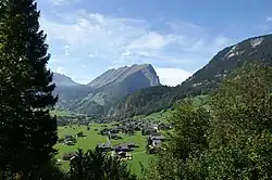 View from Holdamoos to the Kanisfluh in Au (Vorarlberg)