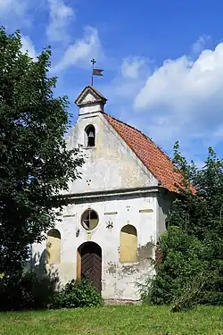A 17th century Cistercian chapel in the village, 2020