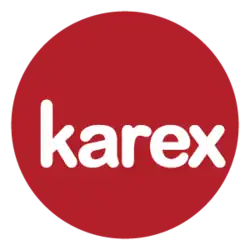 Karex Logo (Red Circle with the text Karex inside)