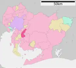 Location of Kariya in Aichi Prefecture