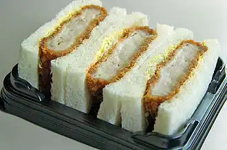 Cutlet sandwich with Karashi-Butter spread.