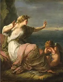 Ariadne Abandoned; by Angelica Kauffmann; before 1782; oil on canvas; 88 x 70.5&nbsp;cm; Gemäldegalerie Alte Meister, Dresden, Germany[26]