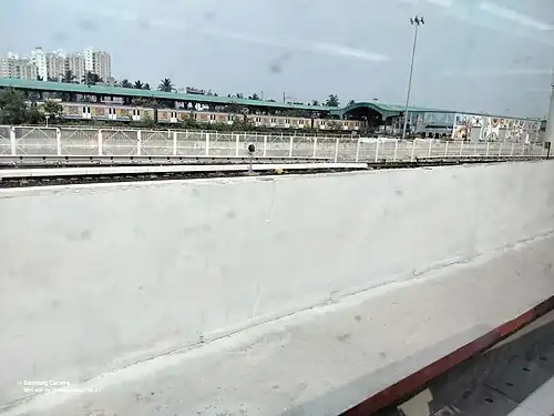 Kavi Subhash metro station Blue Line Complex as seen from Orange Line
