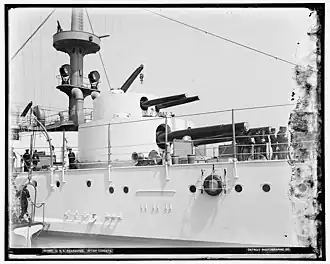 A smaller turret on top of a bigger turret.