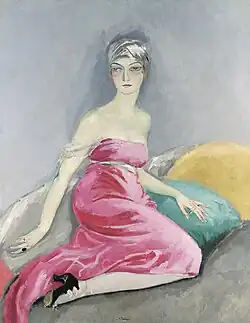 La robe rose (Ève Francis), c.&nbsp;1919, oil on canvas, 146.5&nbsp;cm ×&nbsp;114.3&nbsp;cm (57.7&nbsp;in ×&nbsp;45.0&nbsp;in)