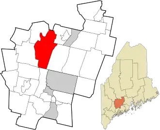 Location in Kennebec County and the state of Maine.