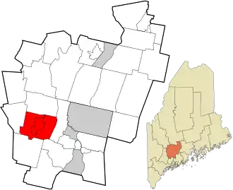 Location in Kennebec County and the state of Maine.