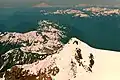 South aspect of Kennedy Peak (foreground) seen from Glacier Peak summit