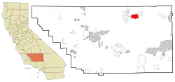 Location in Kern County and the state of California