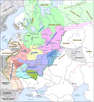 Kievan Rus' in 1237, on the eve of the Mongol invasion of Kievan Rus'