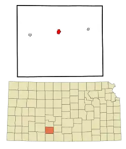 Location within Kiowa County and Kansas