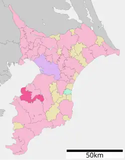 Location of Kisarazu in Chiba Prefecture