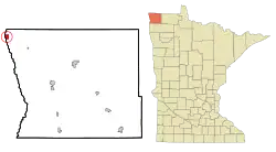 Location of St. Vincent, Minnesota