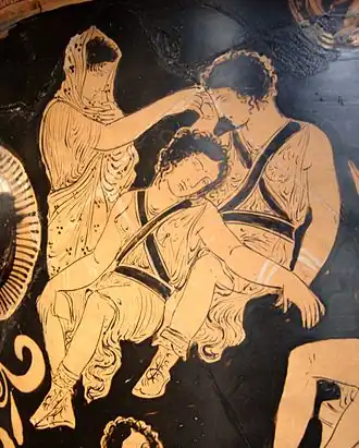 Vase painting of two Erinyes, sleeping