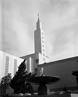 The Los Angeles Temple, with Malin's Angel Moroni visible at the top.