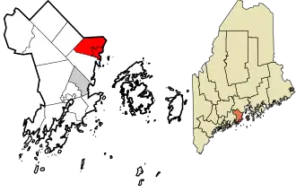 Location in Knox County and the state of Maine.