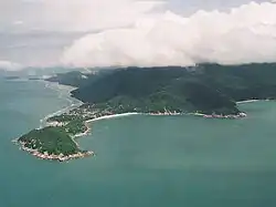 Ko Pha-ngan. Haad Rin is the peninsula seen to the lower left.