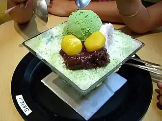 With Korean bingsu