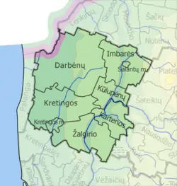 Map of Kretinga district municipality