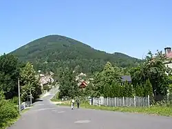 Skalka mountain seen from Kunčice pod Ondřejníkem, Moravian-Silesian Foothills