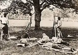 Drawing hour at a school in Suffolk, England.( 1925)