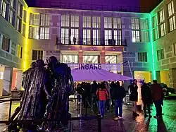 view of the courtyard at Kunstmusem Basel