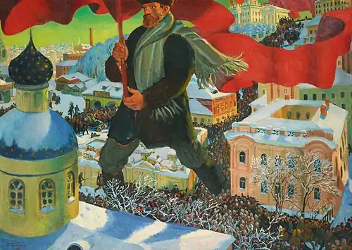 The Bolshevik, painting by Boris Kustodiev (1920)
