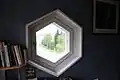 Internal view of hexagonal window.