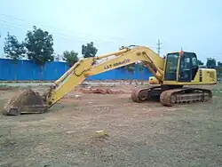 An L&T Komatsu excavator seen in India