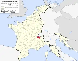 Location of Léman in France (1812)