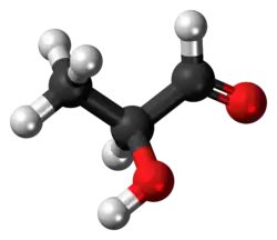 Ball-and-stick model of L-lactaldehyde