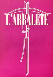 The pink cover of the French literary journal L'Arbalète, issue 12, May 1947, first publication