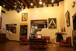 Lobby of the La Fonda hotel