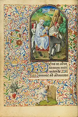 La Fuite en Egypte; Ms.7, folio 28, verso