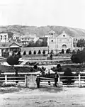 La Placita Church in the Old Plaza in Los Angeles, CA circa 1880.