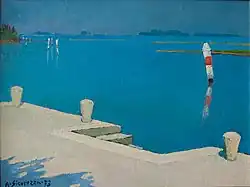 Quay in the lagoon of Grado, 1973, private collection