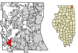 Location of North Barrington in Lake County, Illinois.