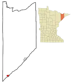 Location of the city of Two Harbors within Lake County, Minnesota