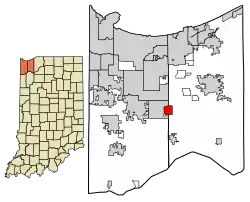 Location in Lake County and Porter County, Indiana